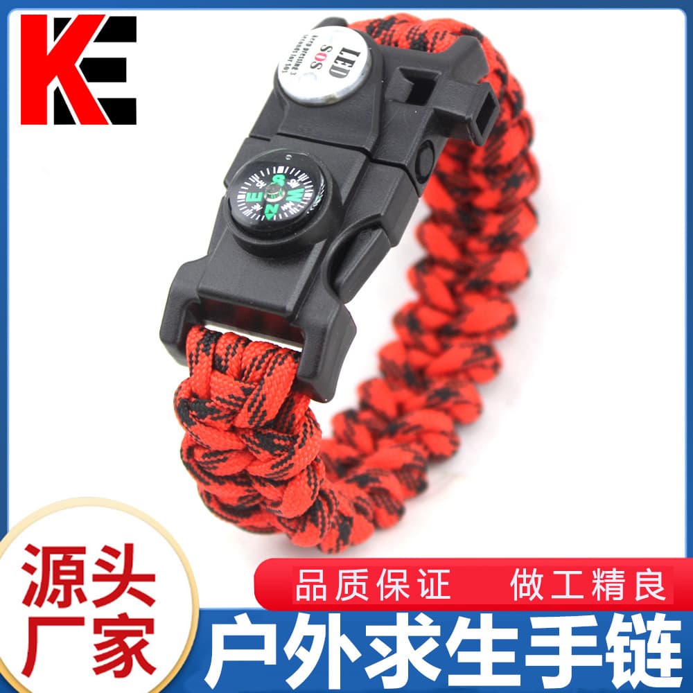 Travel universal bracelet, woven lighter, whistle