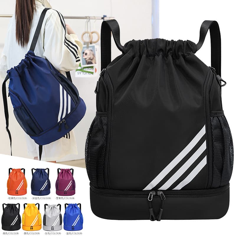 Universal capacious folding sports basketball backpack for men and women for traveling for gym, drawstring