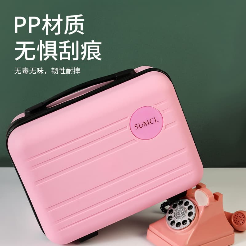 Handheld cosmetic bag, suitcase, storage box, custom-made, 14 inch