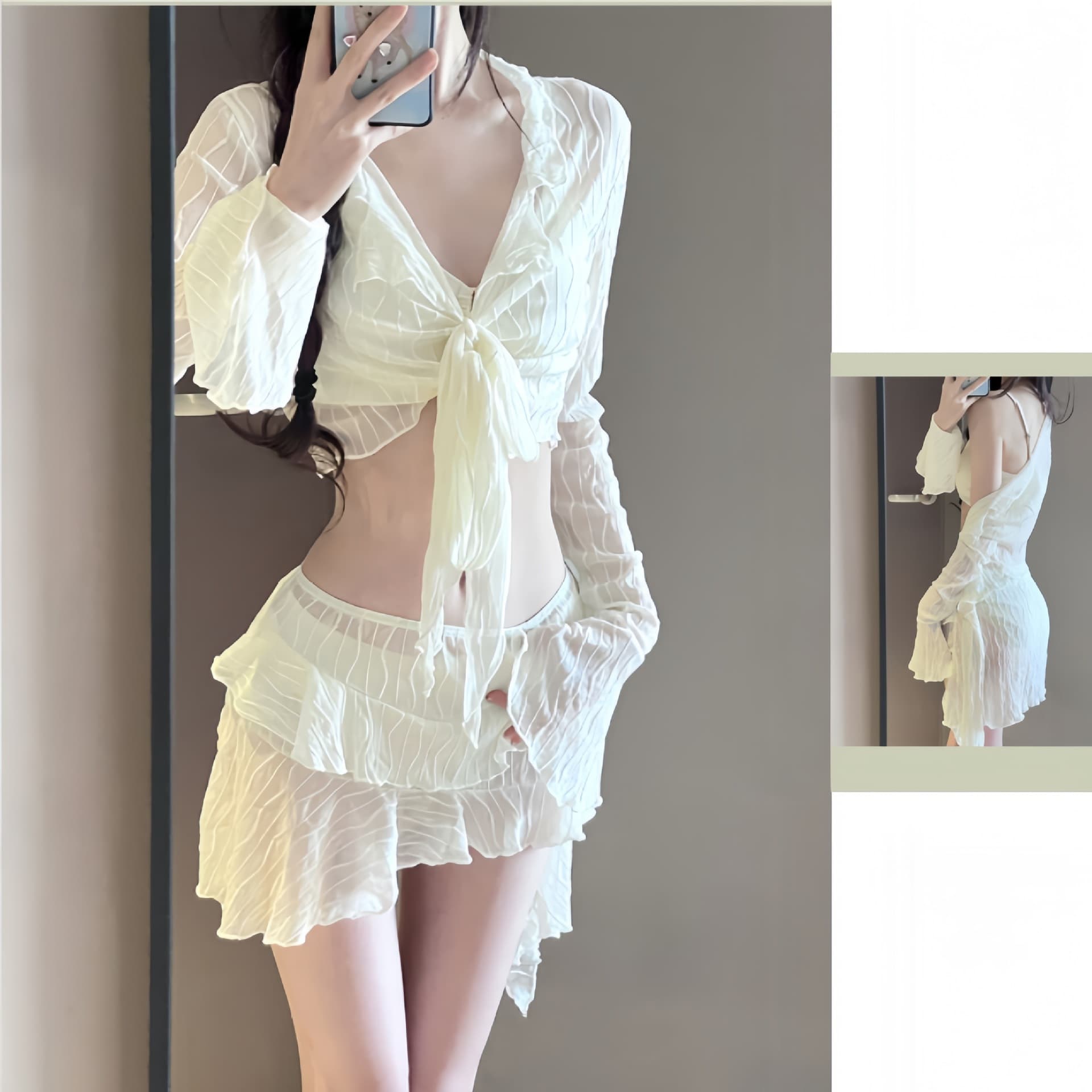 Swimwear, sexy split winter set, 4 piece set