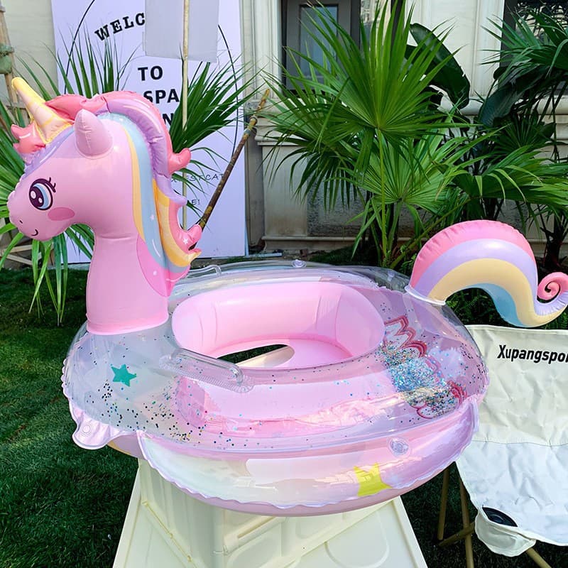 Rainbow swimming ring, summer equipment, big donut, sitting circle, unicorn