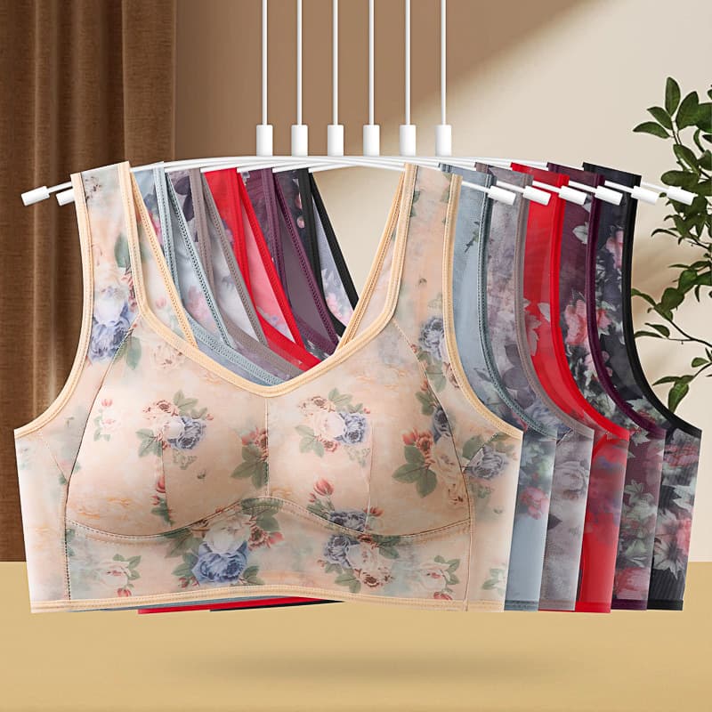 Vest, comfortable underwear, wireless bra, for middle age, plus size