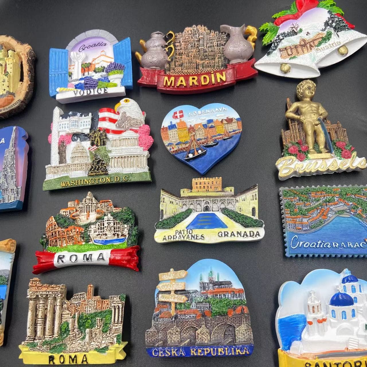 Travel commemorative landscape architectural humanities decoration craftsmanship magnetic stickers in the world