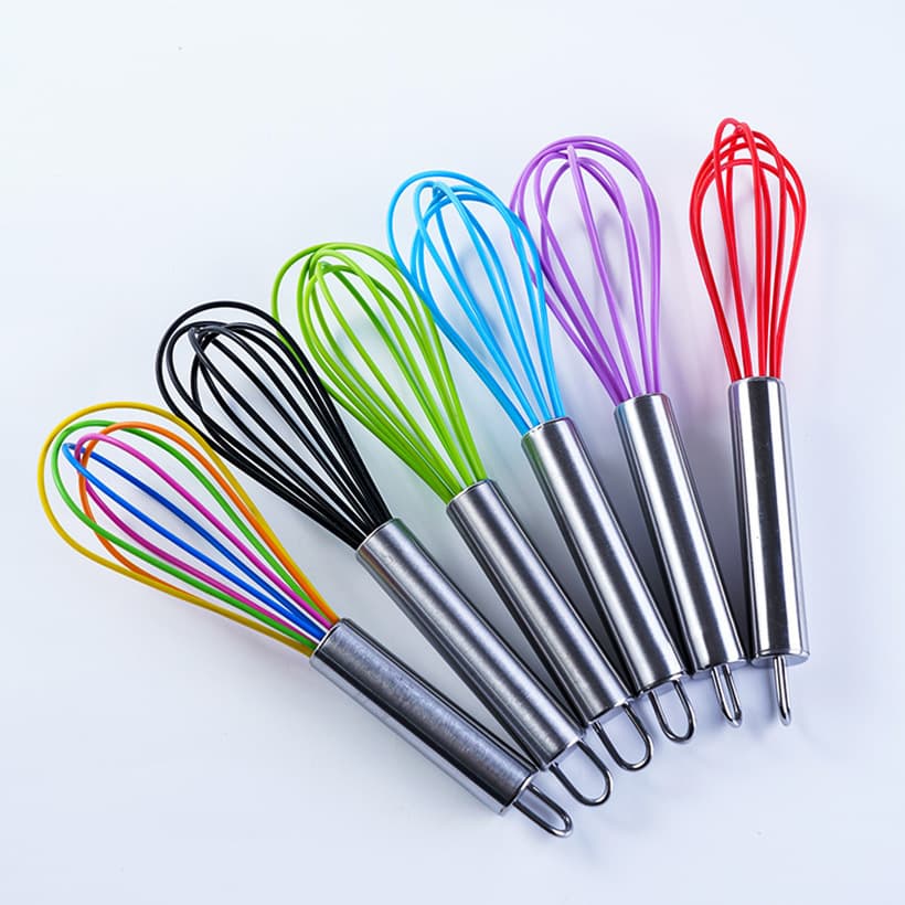8 -inch 10 -inch 12 -inch silicone manual eggbeater stainless steel handle eggs stirrer manual home egg beat