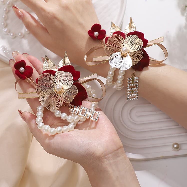 Wrist flower for bride, bridesmaid dress, hair band, for bridesmaid, high-quality style
