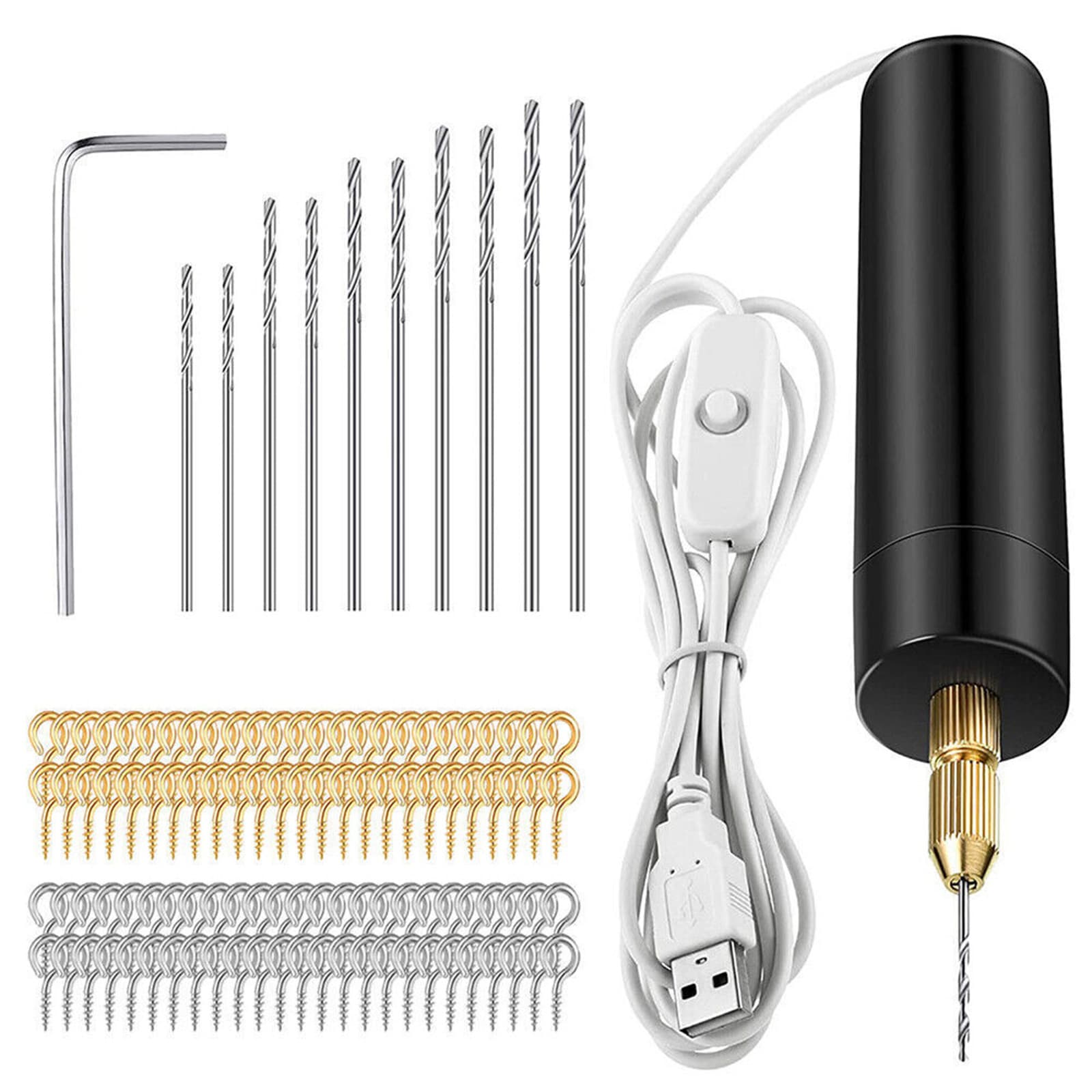 Cross -border neutral packaging DIY small electric drill USB electric drilling machine acrylic wood punching diamond with sheep horn
