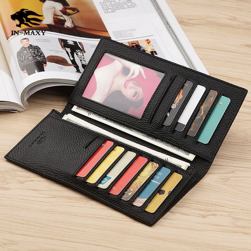 (Cross-border trading), polyurethane long ultra thin wallet, universal card holder