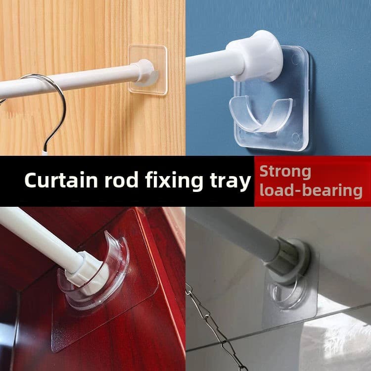No hole-free telescopic rod support for household bathroom and kitchen doors and curtains cross rods without marks and strong hook fixing accessories