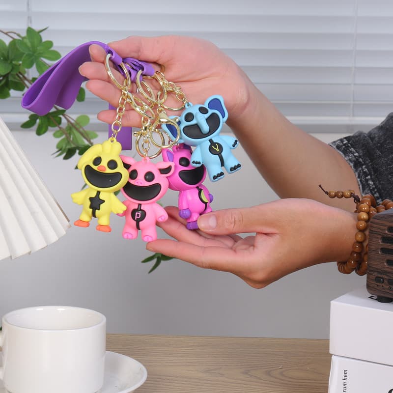 (Cross-border trading), cartoon keychain PVC from soft rubber, car keys, chain, Birthday gift