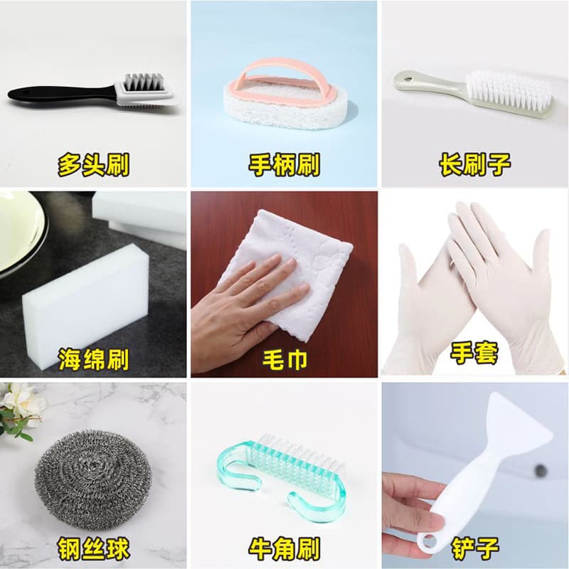 Hygienic sponge towel with accessories, brush, shovel, color