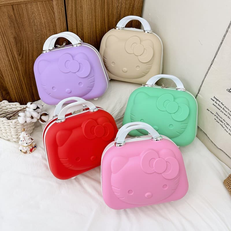 Handheld cartoon suitcase for makeup, small storage box, new collection