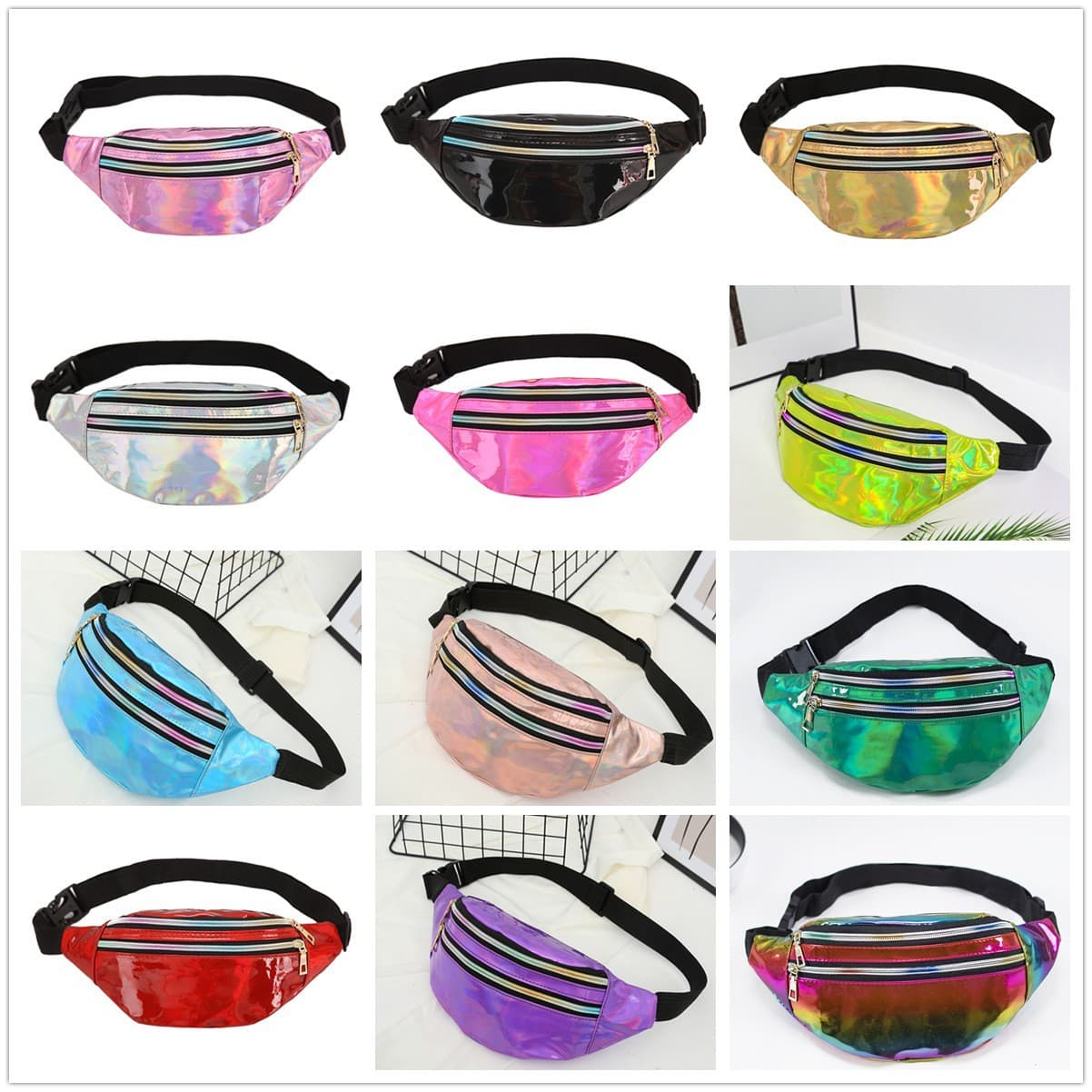 Belt bag, shoulder bag, retroreflective beach chest bag, for running
