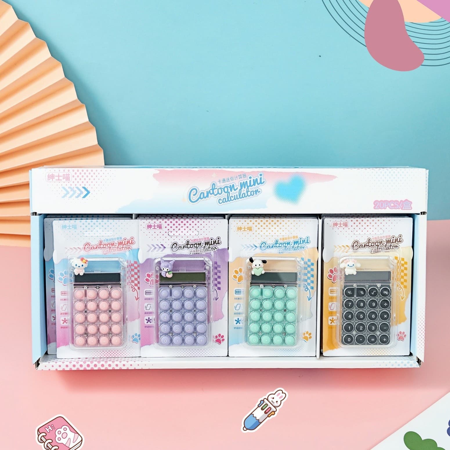 Calculator creative cute cartoon transparent student office cultural supplies high-value mini portable computer