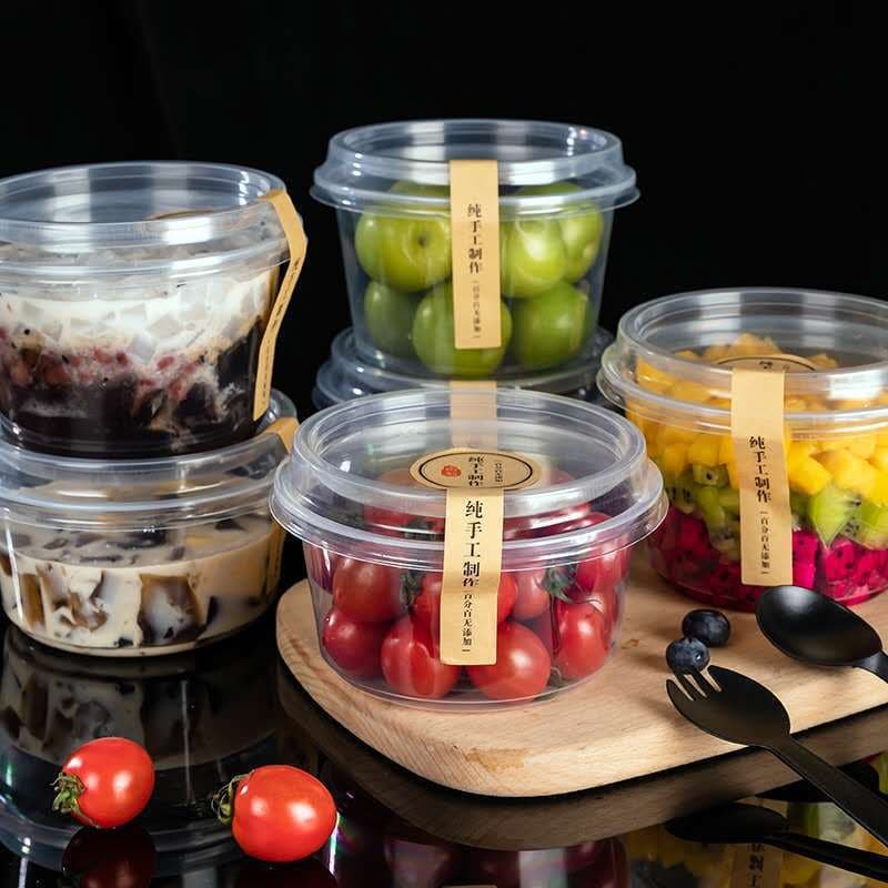 Disposable Lunch Box Round Fruit Fish Bowl