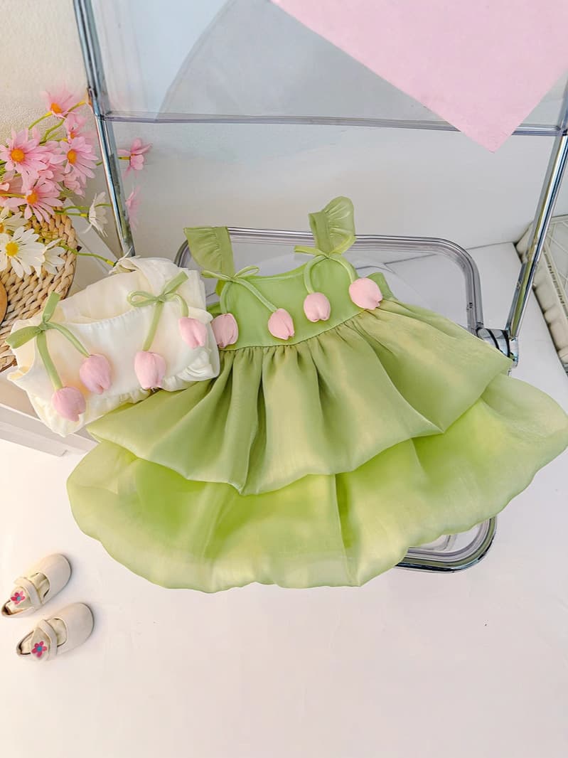 Children's thin summer clothing for new born girl's, summer fashionable dress, lifting effect