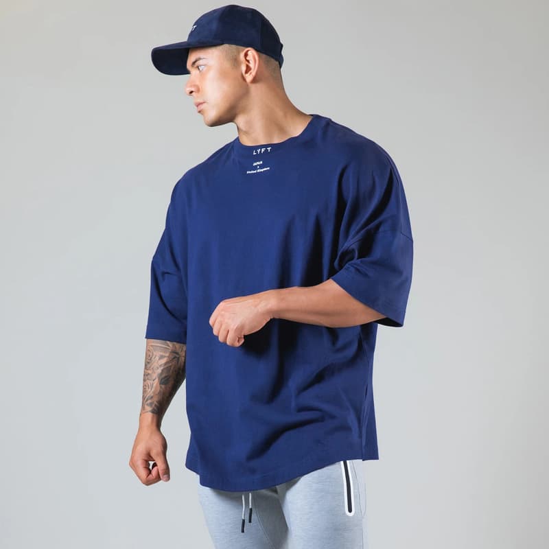 Sports summer T-shirt with a round collar for leisure for gym, for running, with short sleeve