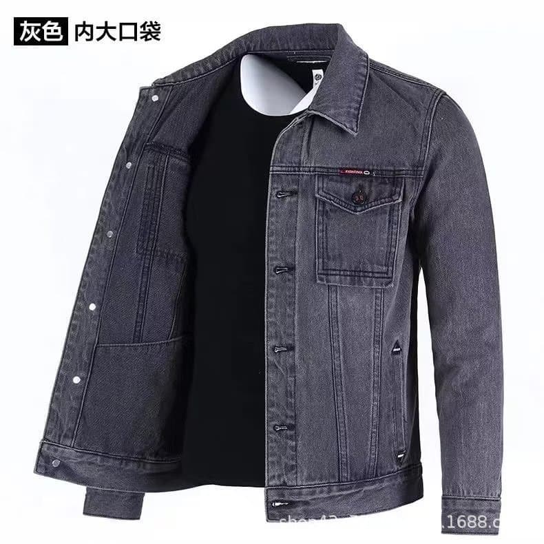 Men's Jacket Autumn New Denim Jacket Men's Fashion Versatile Black Gray Jacket Casual Trendy Top