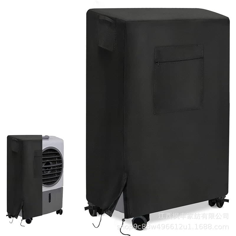 Portable evaporative cooler, swamp cooler and water air conditioner cover, outdoor air conditioner dust protection black