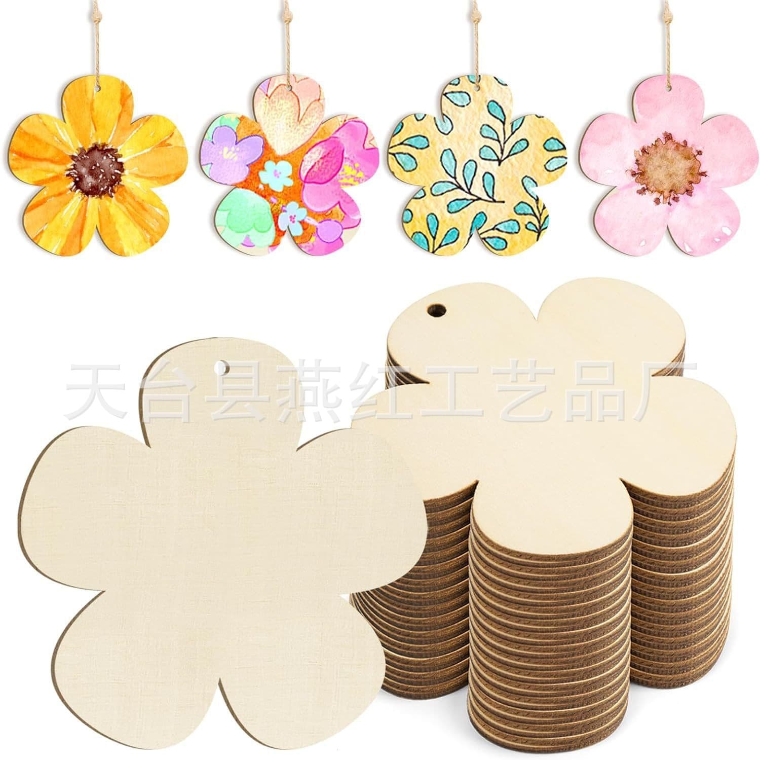 Wooden decorations, children's painted pendant, DIY
