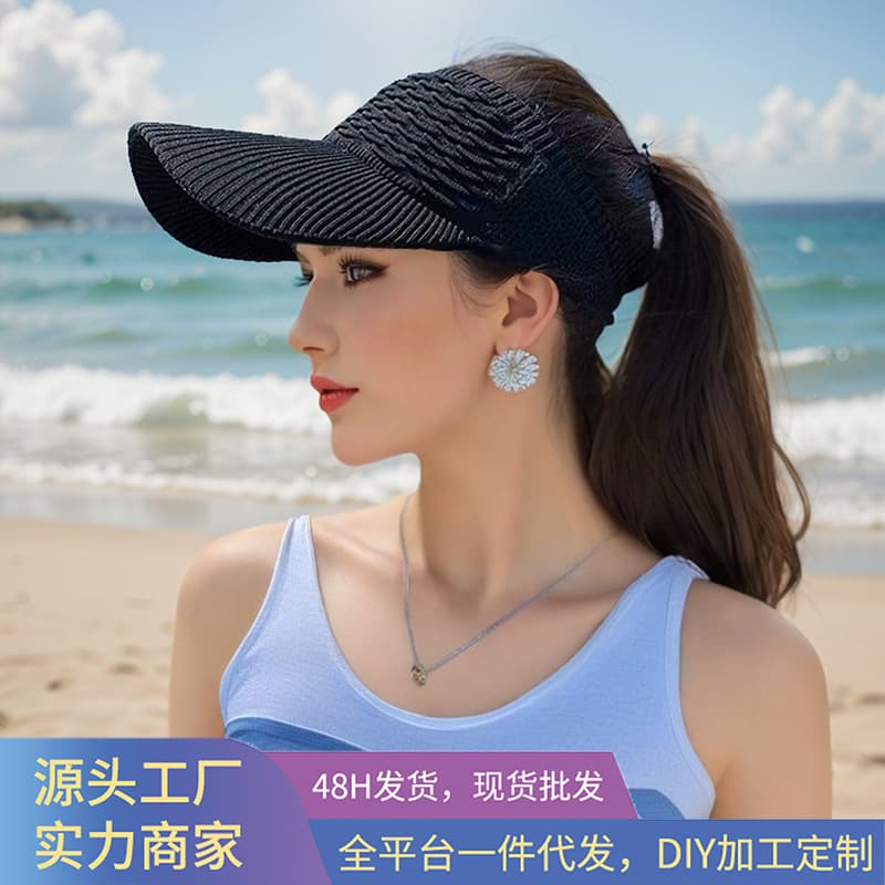 (Cross-border trading), summer knitted sun hat, baseball travel sports cap solar-powered, internet celebrity, Korean style