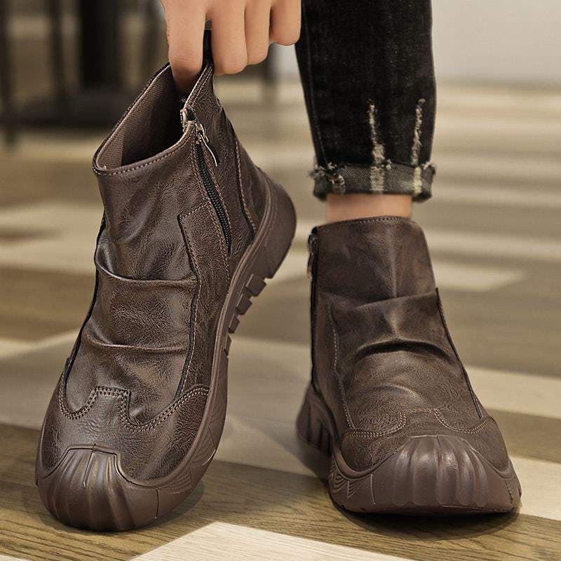 Martens, autumn trend universal retro low boots English style, trend of season