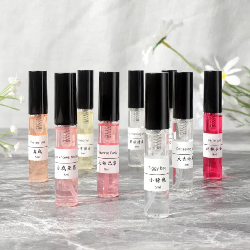 Perfume sample for men and women, handheld spray with a light fragrance, set, cosmetics, 5 ml, trial pack, long lasting light fragrance