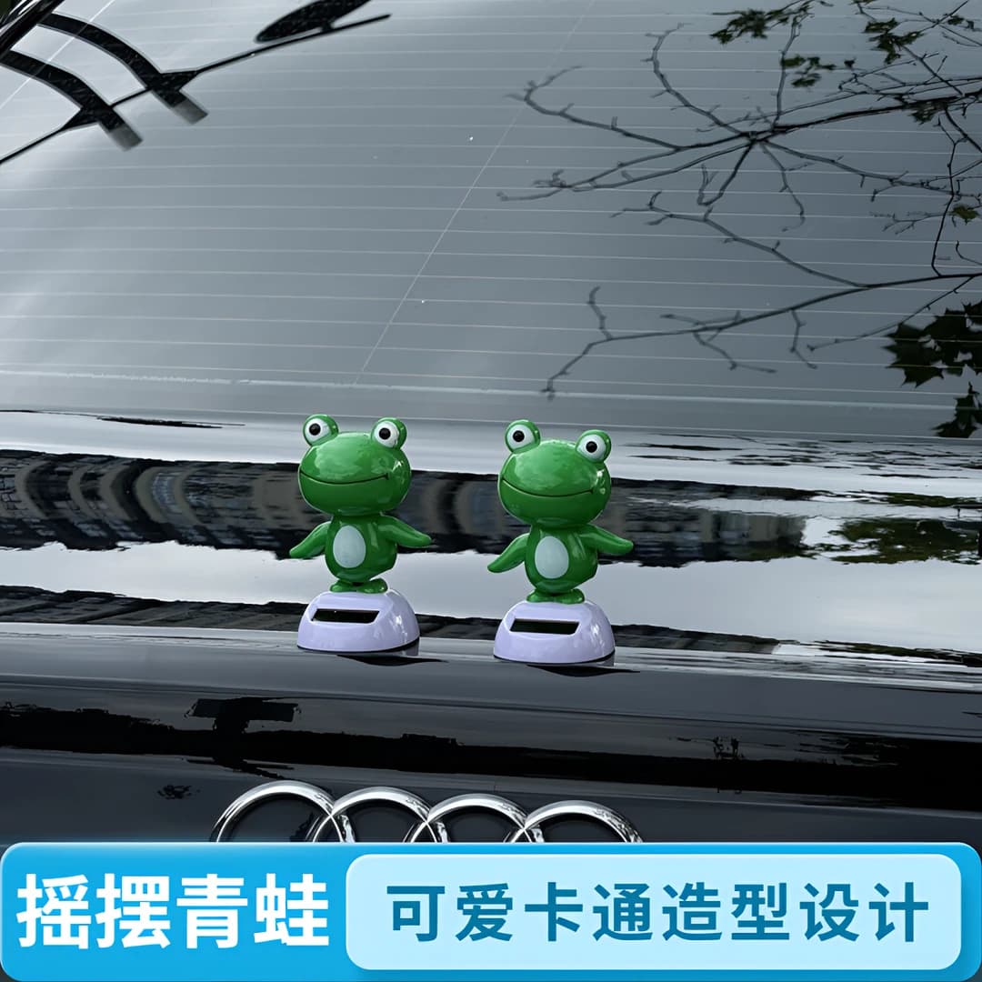 Car solar frog ornaments car interior decoration instrument panel roof rear trunk swinging frog
