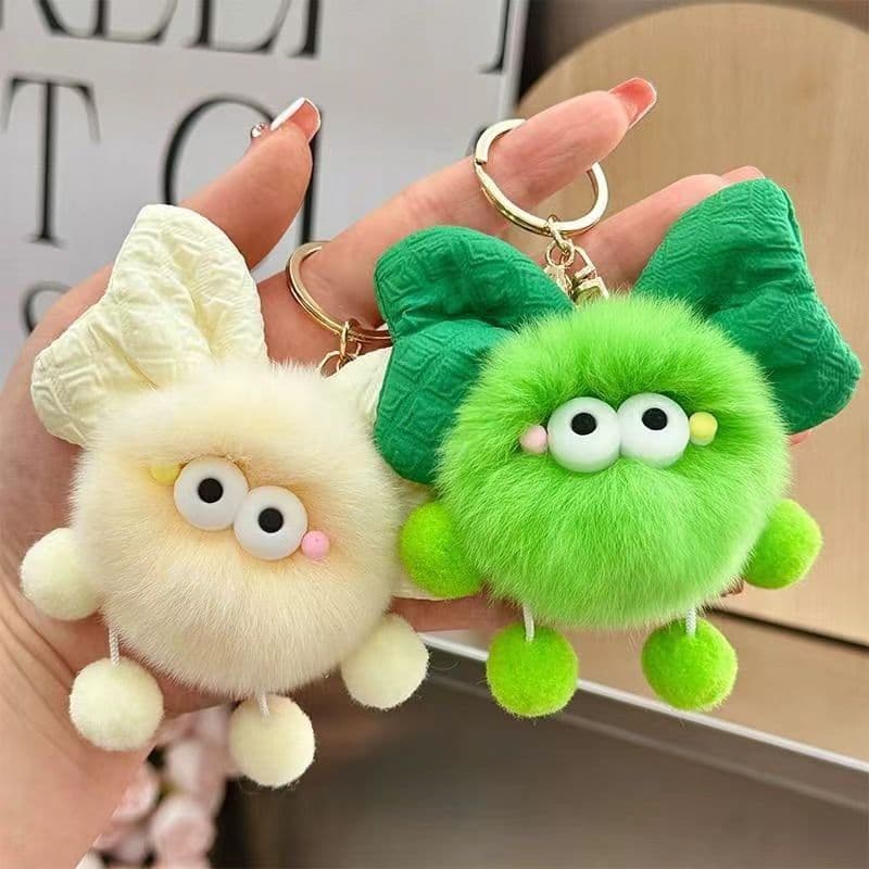 Cute doll with bow, plush bag decoration, keychain, Birthday gift