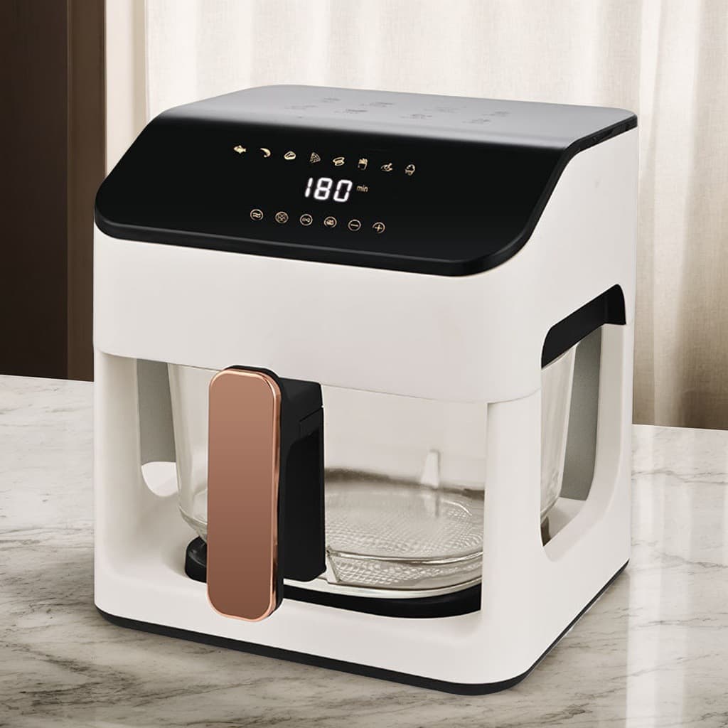 Air fryer smart temperature control oven household oil-free transparent visible all-glass pot fully automatic electric fryer